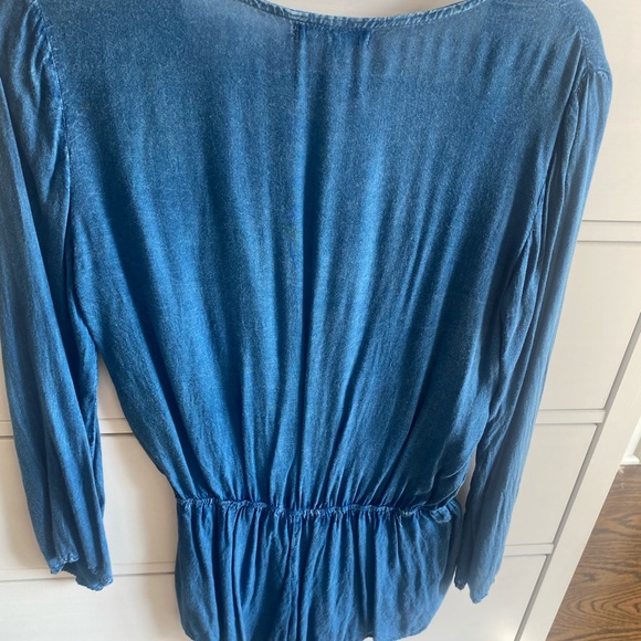 Boho Me Bell Sleeve Acid Wash Cover Up Romper - Picture 4 of 5